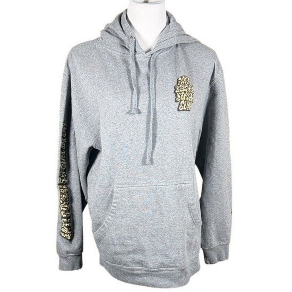 Anti Social Social Club Grey Leopard Print Logo‎ Hoodie SS4500P Mens Medium